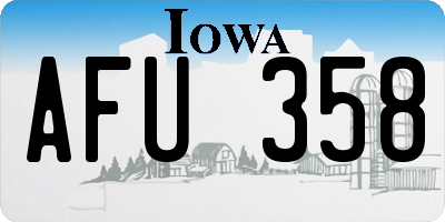 IA license plate AFU358