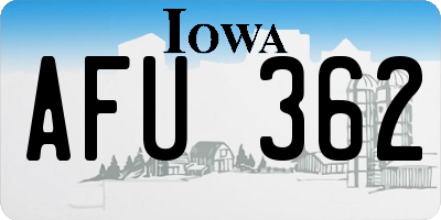 IA license plate AFU362