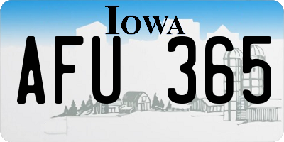 IA license plate AFU365