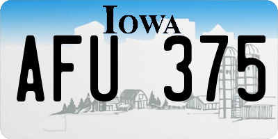 IA license plate AFU375