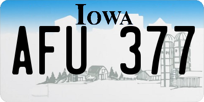 IA license plate AFU377
