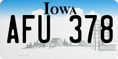 IA license plate AFU378