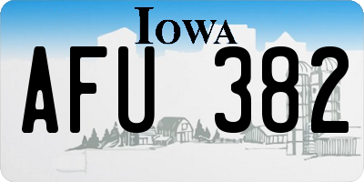 IA license plate AFU382