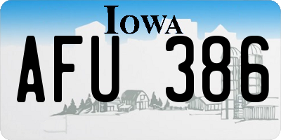 IA license plate AFU386
