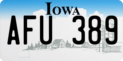 IA license plate AFU389
