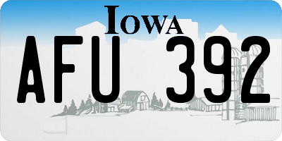 IA license plate AFU392