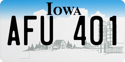 IA license plate AFU401
