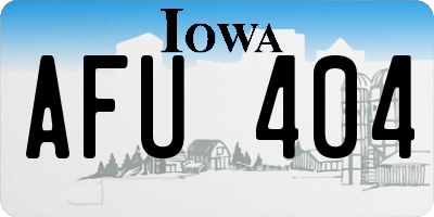 IA license plate AFU404