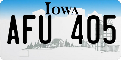 IA license plate AFU405