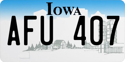 IA license plate AFU407
