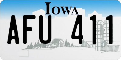 IA license plate AFU411