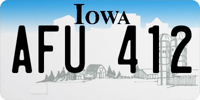 IA license plate AFU412