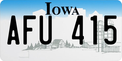 IA license plate AFU415
