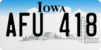 IA license plate AFU418