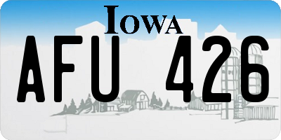 IA license plate AFU426