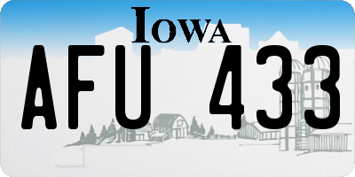 IA license plate AFU433