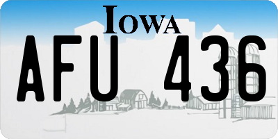 IA license plate AFU436