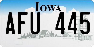 IA license plate AFU445