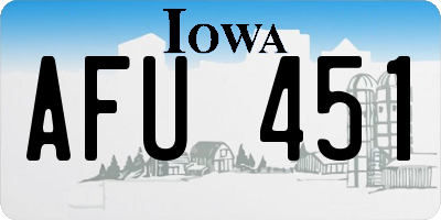 IA license plate AFU451