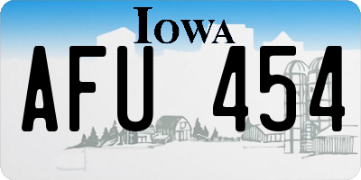 IA license plate AFU454