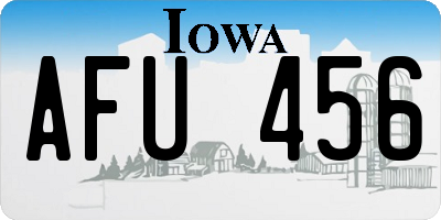 IA license plate AFU456