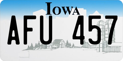 IA license plate AFU457