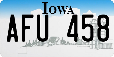IA license plate AFU458