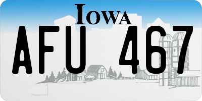 IA license plate AFU467