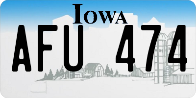 IA license plate AFU474