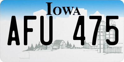 IA license plate AFU475