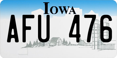 IA license plate AFU476
