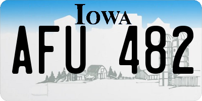 IA license plate AFU482
