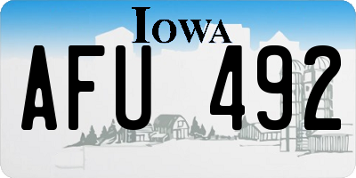 IA license plate AFU492
