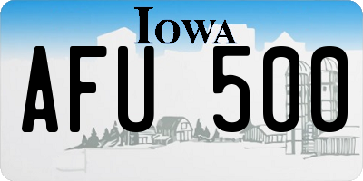 IA license plate AFU500