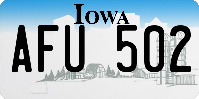 IA license plate AFU502