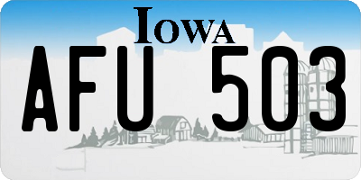 IA license plate AFU503