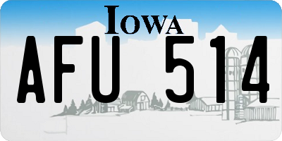 IA license plate AFU514