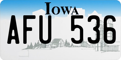 IA license plate AFU536