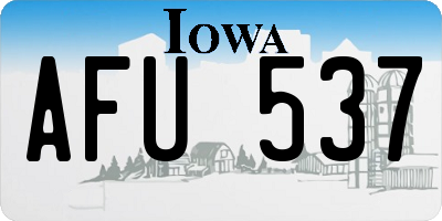 IA license plate AFU537