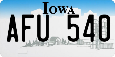 IA license plate AFU540