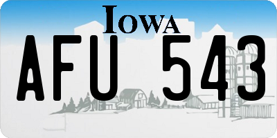 IA license plate AFU543