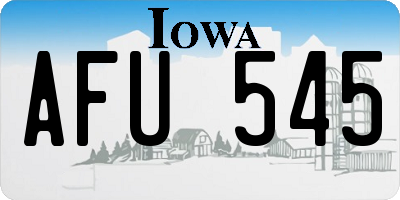 IA license plate AFU545