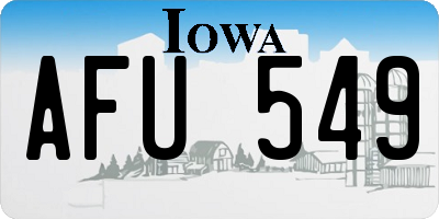 IA license plate AFU549