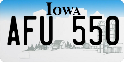 IA license plate AFU550