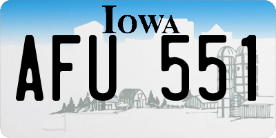 IA license plate AFU551