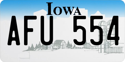 IA license plate AFU554