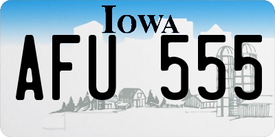 IA license plate AFU555