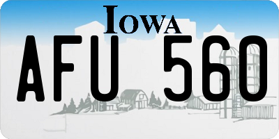 IA license plate AFU560