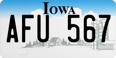 IA license plate AFU567