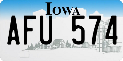 IA license plate AFU574